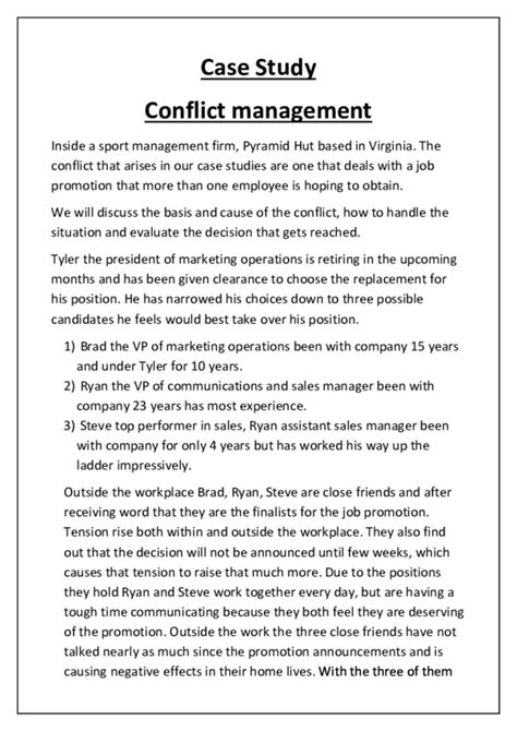 Read Conflict Management Case Studies With Solutions 