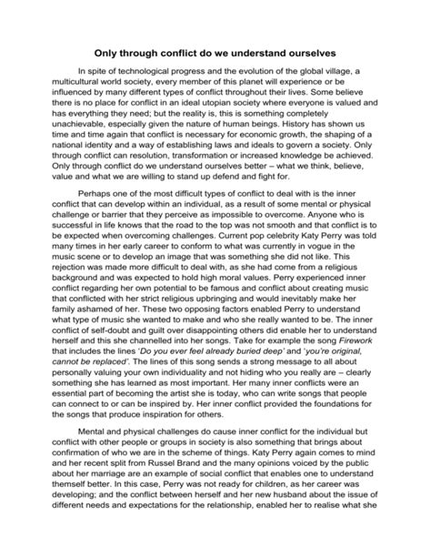 Full Download Conflict Paper Example 