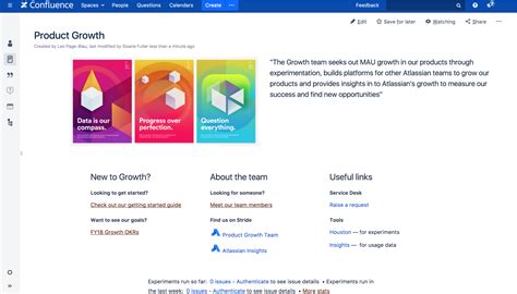 confluence page design examples Google Search Confluence, Working