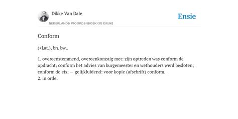 conform afkorting betekenis