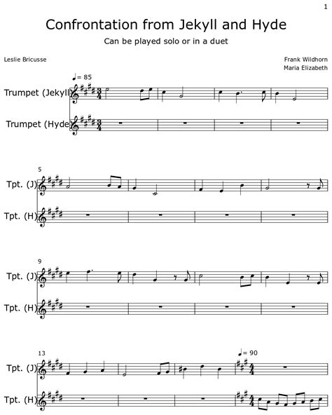 Confrontation Jekyll And Hyde Sheet Music