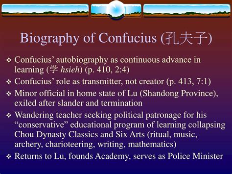 confucius biography and summary of qualifications