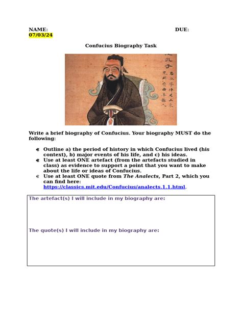 confucius biography summary page
