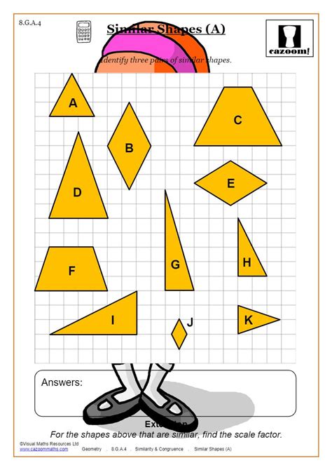 Congruence And Similarity Worksheets Cazoom Maths Congruent And Similar Shapes Worksheet - Congruent And Similar Shapes Worksheet