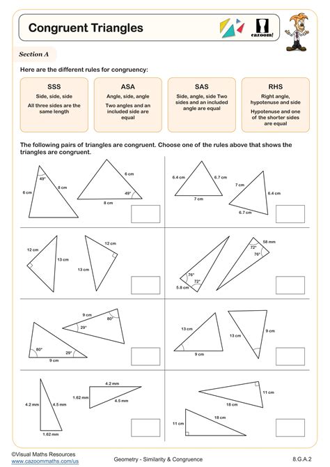 Congruent Triangles Worksheet