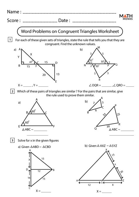 Congruent Triangles Worksheets Math Worksheets 4 Kids Congruence Statement Worksheet - Congruence Statement Worksheet