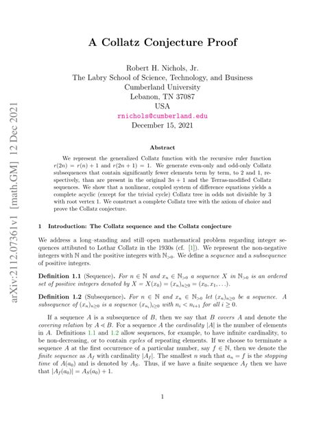 Conjecture And Proof