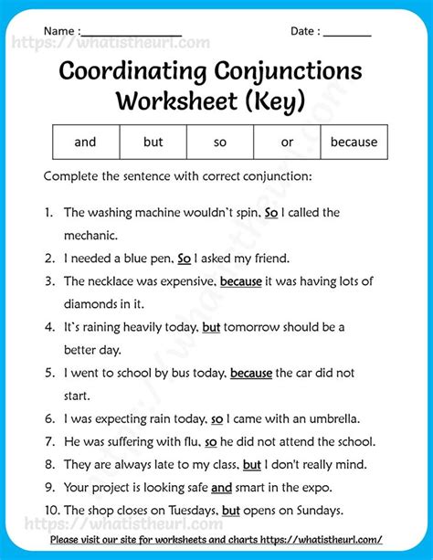 Conjunction Exercises For Grade 5   Conjunctions Exercise For Grade 6 Perfectyourenglish Com - Conjunction Exercises For Grade 5