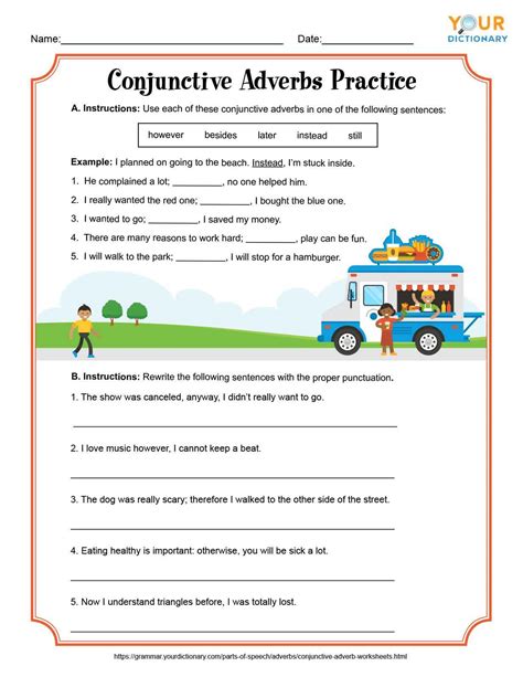 Conjunctive Adverbs Worksheets Conjunctive Adverbs Worksheet - Conjunctive Adverbs Worksheet