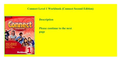 Connect Level 1 Workbook Connect Second Edition