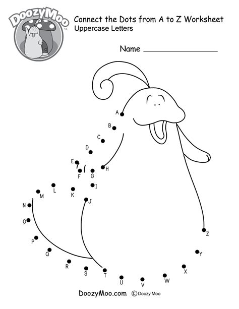 Connect The Dots A To Z Activity Worksheet Join The Dots A To Z - Join The Dots A To Z