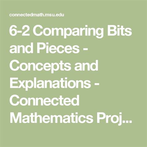 Read Online Connected Mathematics Bits And Pieces Answer Key 