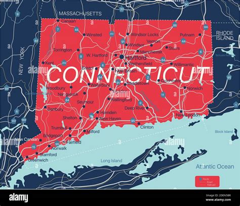 connecticut us map