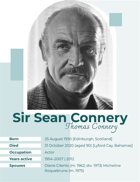 connery sean biography template
