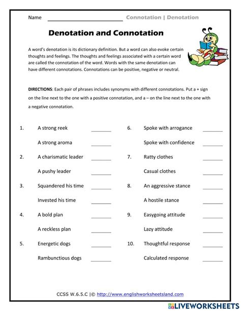 Connotation Denotation Grade 8 Worksheets Learny Kids Connotation 8th Grade Worksheet - Connotation 8th Grade Worksheet