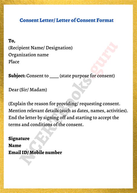 Consent Letter Format