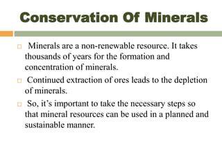 Conservation Of Minerals