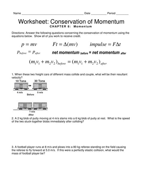 Conservation Of Momentum Worksheet Answers   Momentum Is Conserved For All Collisions As Long - Conservation Of Momentum Worksheet Answers