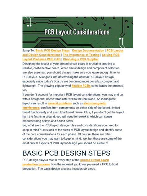 Considerations For Pcb Layout And Impedance Matching