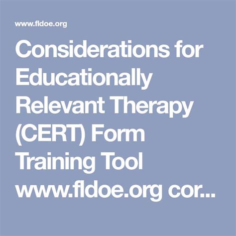 Download Considerations For Educationally Relevant Therapy Cert Florida 