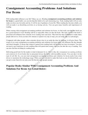 consignment accounting problems and solutions for bcom