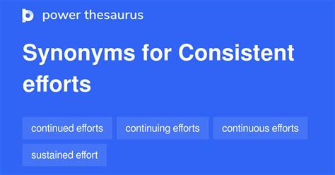 consistent effort synonym English synonyms dictionary Reverso