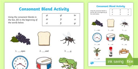 Consonant Blend Activity Ela Resources Twinkl Usa Letter Blends Worksheet - Letter Blends Worksheet