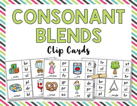 Consonant Blends Activities Printable Clip Cards 123 Homeschool Blends Activities For First Grade - Blends Activities For First Grade