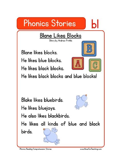 Consonant Blends Stories