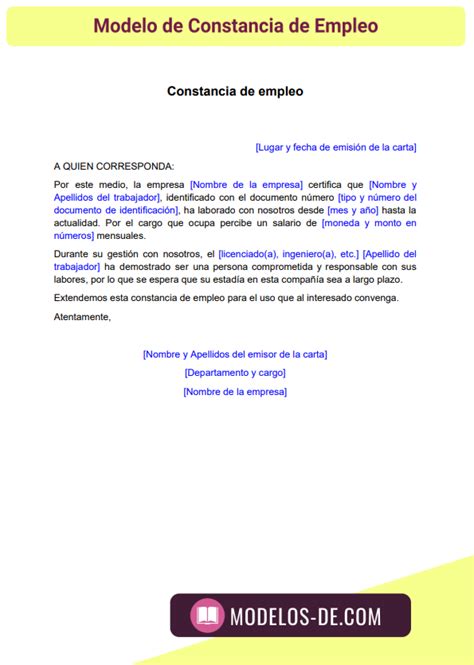 Constancia De Empleo
