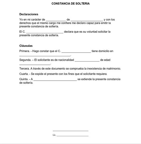 Constancia De Solteria