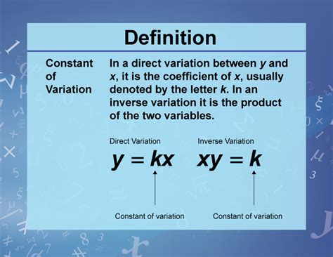 Constant Of A Variation