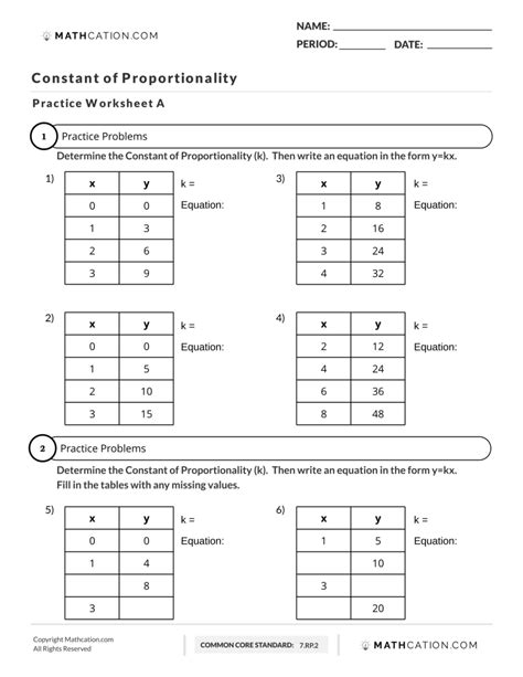 Constant Of Proportionality Worksheet Identifying Proportional Relationships Worksheet - Identifying Proportional Relationships Worksheet