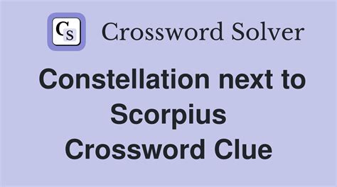 constellation next to scorpius crossword