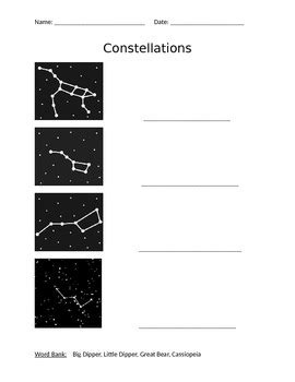 Constellation Worksheet 4th Grade By Jones Tpt Constellation 4th Grade Science Worksheet - Constellation 4th Grade Science Worksheet