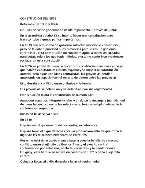Constitucion De 1853 Resumen