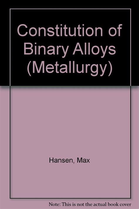Constitution Of Binary Alloys