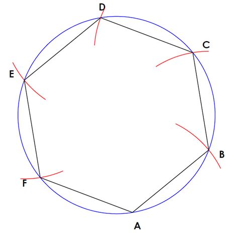 construct hexagon in circle