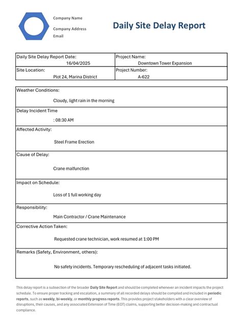 Construction Delay Sample Report Essex