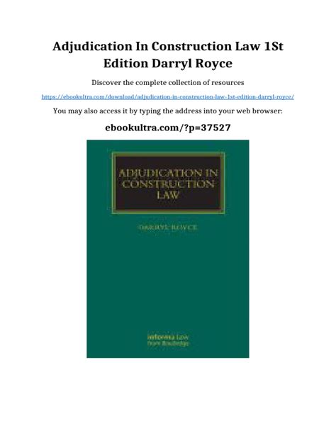 Construction Law 1st First Edition