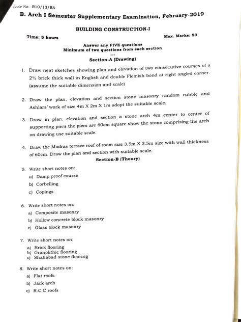 Download Construction Exam Papers 