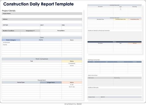 Read Online Construction Journal Template 