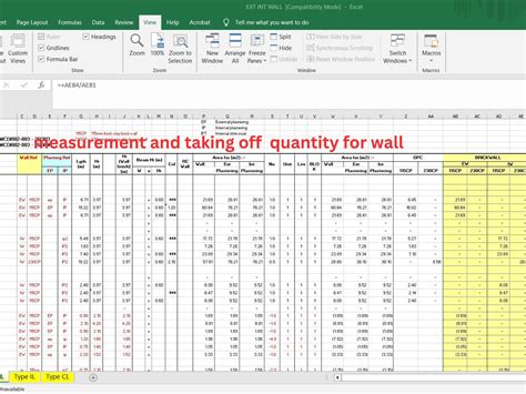 Download Construction Material Take Off Sheet Sample Excel 