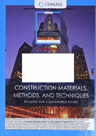 Full Download Construction Materials Methods And Techniques Download 