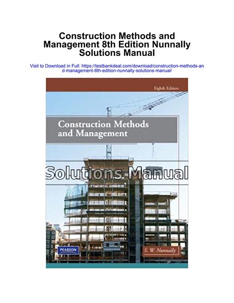 Read Online Construction Methods And Management 8Th Edition Solutions 
