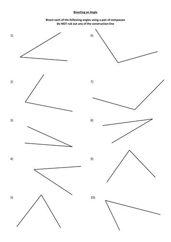Constructions Worksheets Angle Bisectors Worksheets Angle Bisector Worksheet - Angle Bisector Worksheet