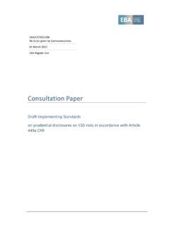 consultation paper on implementing technical standards
