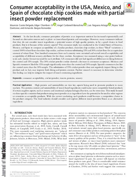 Consumer Acceptability Of Chocolate Chip Cookies Using