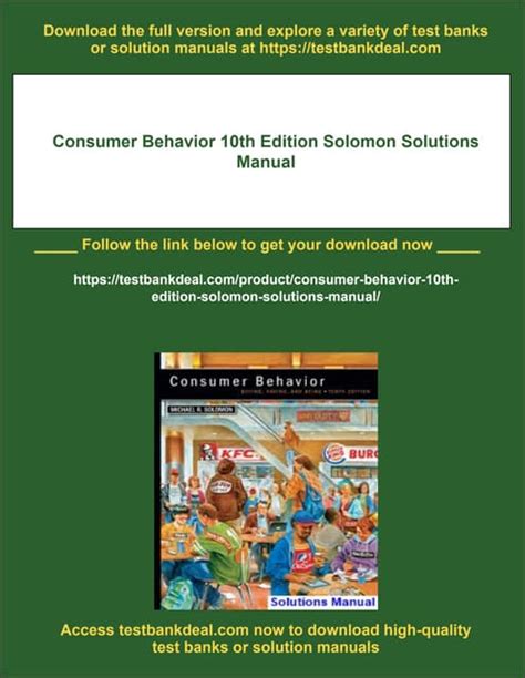 Consumer Behavior Solomon 10th Edition Neuralore