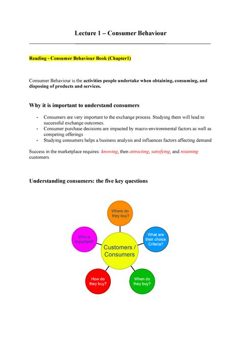 consumer behaviour reading answers
